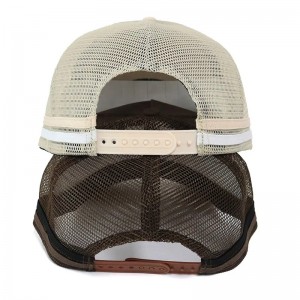 Classico Custom High Crown Australia Country Acrilico a 5 pannelli Logo ricamato in 3D 2 Cappelli a maglie del cappello da camioning a strisce