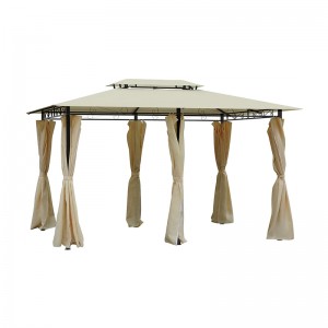 10 \\\\ \'x 13 \\\\\' pergola gazebo morbida esterna con tende, gazebo in telaio in acciaio a 2 livelli per patio, crema bianca