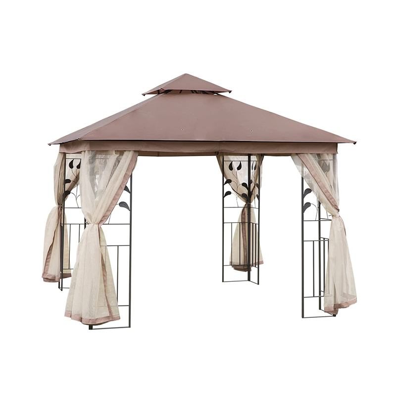 10 \\ 'x 10 \\' in acciaio patio da giardino gazebo con tende a maglie rimovibili