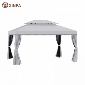 10 \\\\ \'x 13 \\\\\' patio gazebo a doppio tetto gazebo da baldacchino da gazebo con tende da reti, grigio
