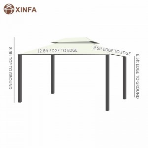 10 \\\\ \'x 13 \\\\\' patio gazebo a doppio tetto a baldacchino gazebo da esterno con tende da reti&, giallo chiaro