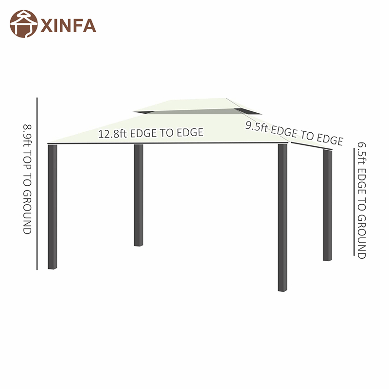 10 \\ 'x 13 \\' patio gazebo a doppio tetto a baldacchino gazebo da esterno con tende da reti&, giallo chiaro