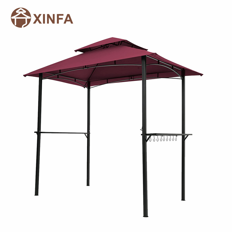 8 \\ 'x 5 \\' Topy Grill Grill Grill Gazebo Patio esterno Scheda gazebo di gazebo con robusto telaio in acciaio, rosso