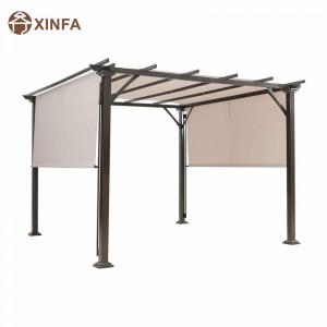 10 \\\\ \'x 10 \\\\\' pergola esterna, struttura per tonalità di mobili da patio, gazebo pergola in acciaio esterno con tonalità a baldacchino retrattile