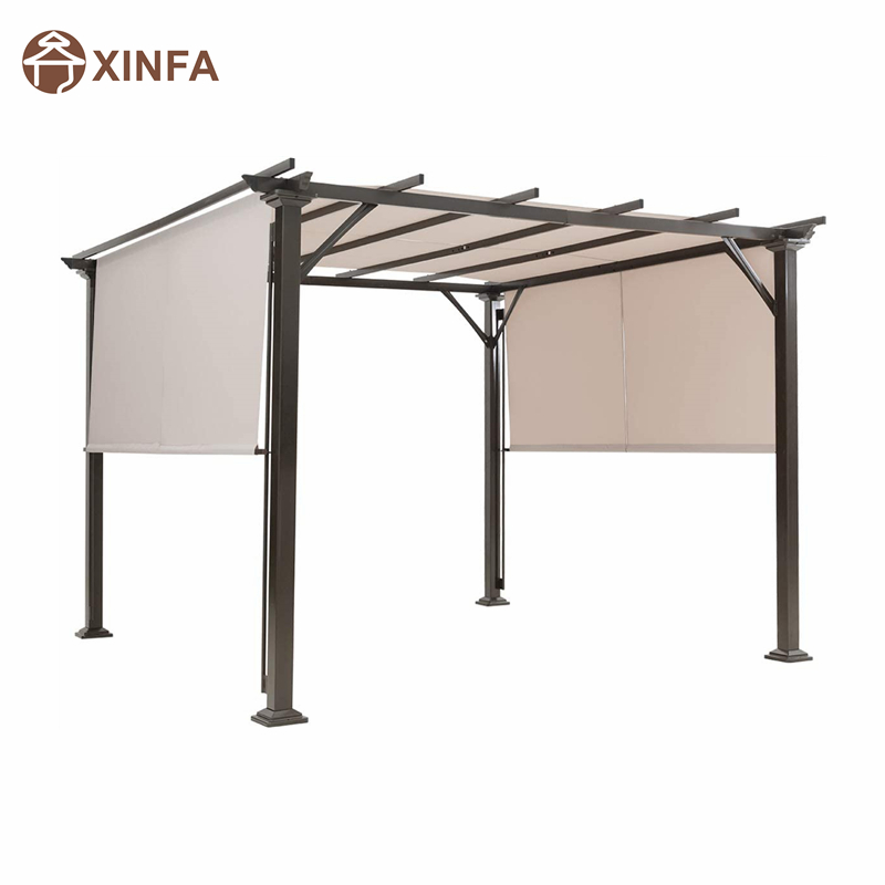 10 \\ 'x 10 \\' pergola esterna, struttura per tonalità di mobili da patio, gazebo pergola in acciaio esterno con tonalità a baldacchino retrattile