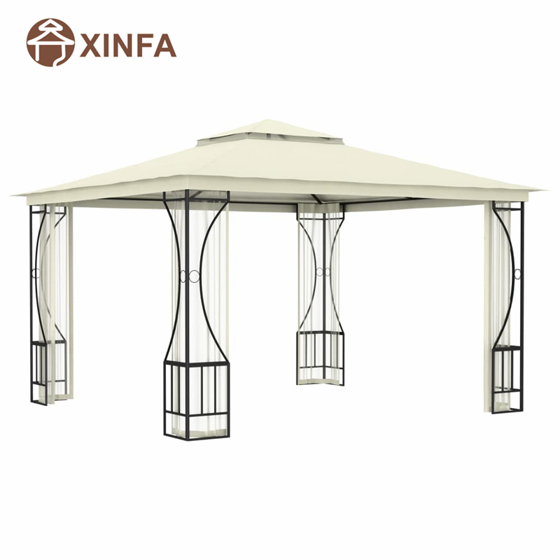 Gazebo da giardino a baldacchino per esterni gazebo impermeabili con zanzara a quattro latineri, bianco