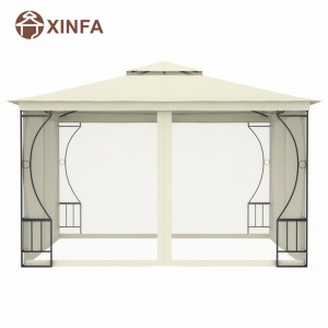Gazebo da giardino a baldacchino per esterni gazebo impermeabili con zanzara a quattro latineri, bianco
