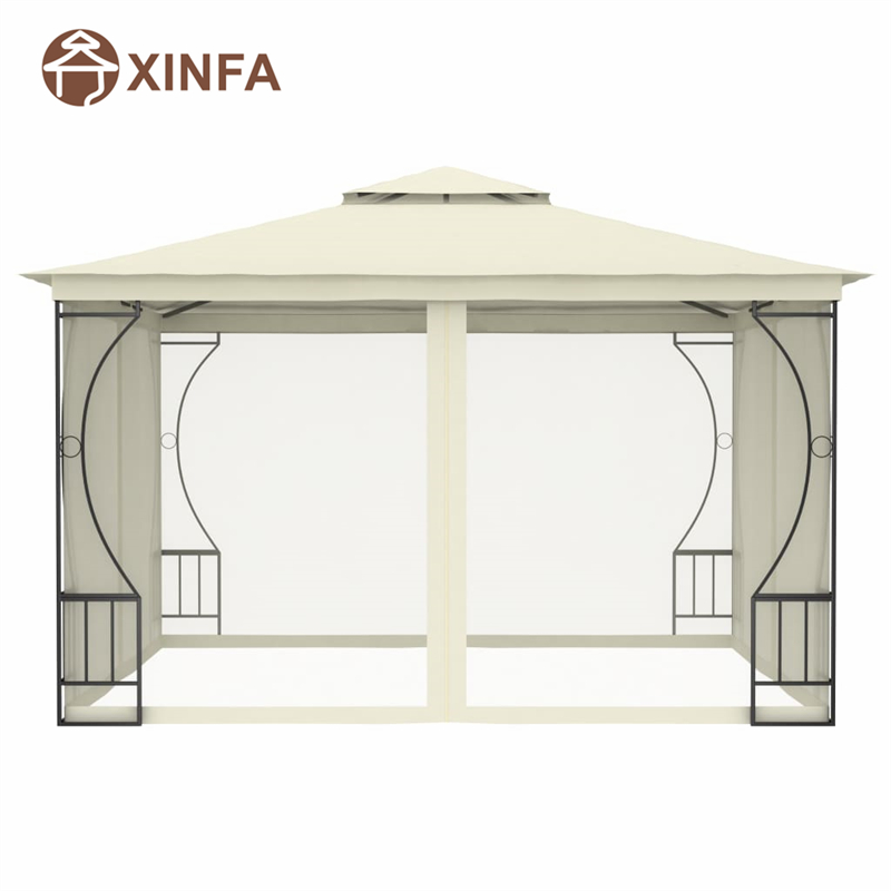 Gazebo da giardino a baldacchino per esterni gazebo impermeabili con zanzara a quattro latineri, bianco