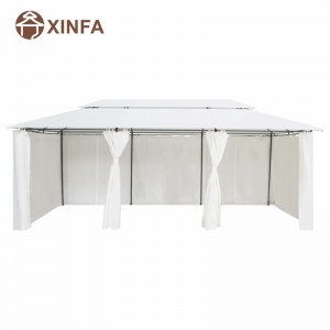 Copertura da baldacchino da giardino di lusso Gazebo da cortile esterno con tende a prova di alluminio marciume