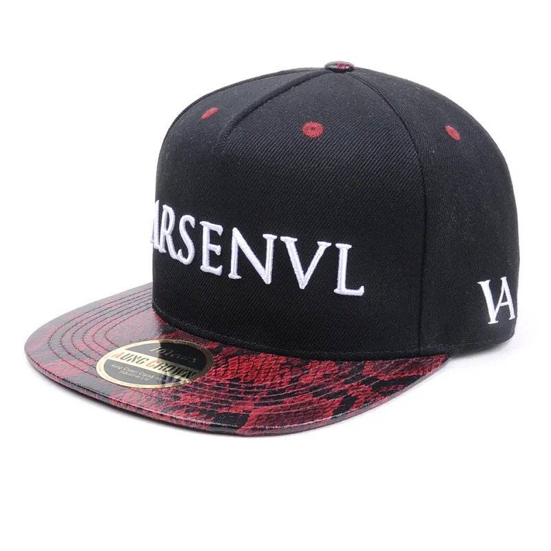 Wholesale Design Street Dance Hip Hop Flat Bill Cappelli personalizzati ricami Black Snapback