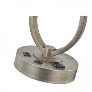 Lampada da scrivania del sonno con finitura antica argento, una lampada da scrivania, una comoda uscita e una porta USB