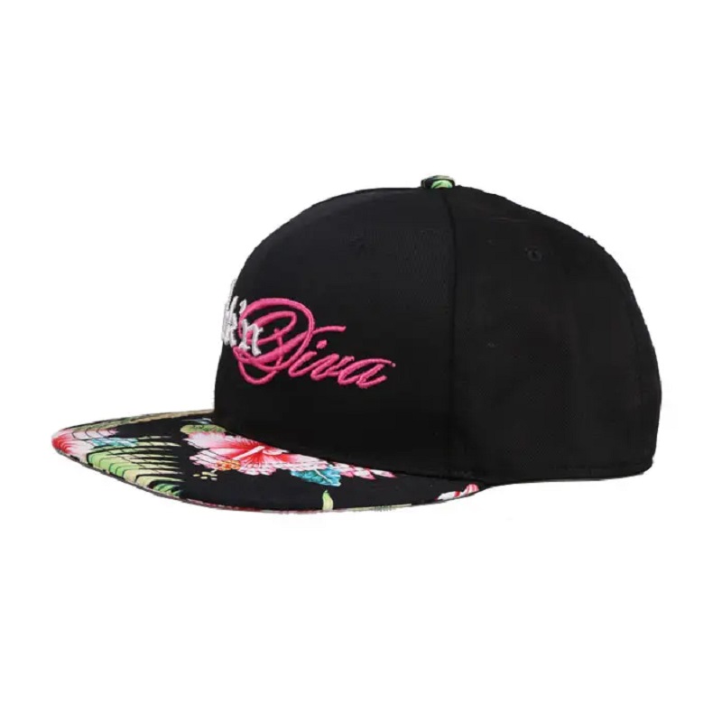 OEM divertente OEM 100% Polyester Underbrim Ramoidery Tropic Printing 2 Tone Snapback Cap.