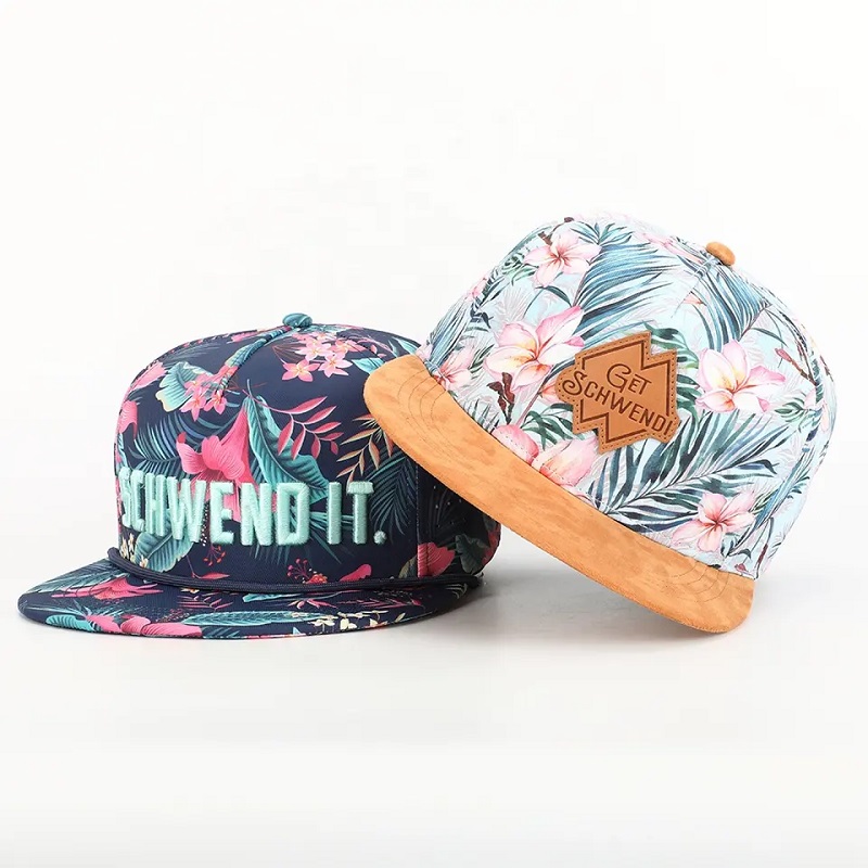 OEM personalizzato Design Il tuo logo di alta qualità a 5 pannelli piatti in tutto il dottorato di sublimazione hip hop gorras berretto e cappello