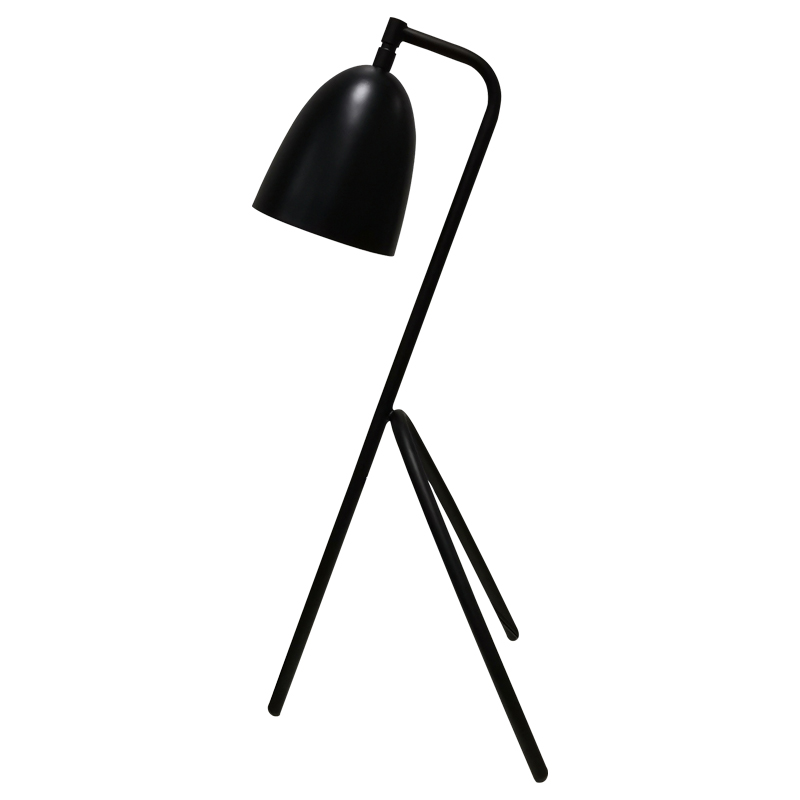 Lampada da scrivania a tre gambe con finituranera e un interruttore a rocker su/off in linea