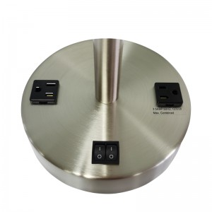 Lampada da tavolo da comodino per finituranichel in stile semplice con un gemello su/off rocker switch e due comodi uscite presso la camera