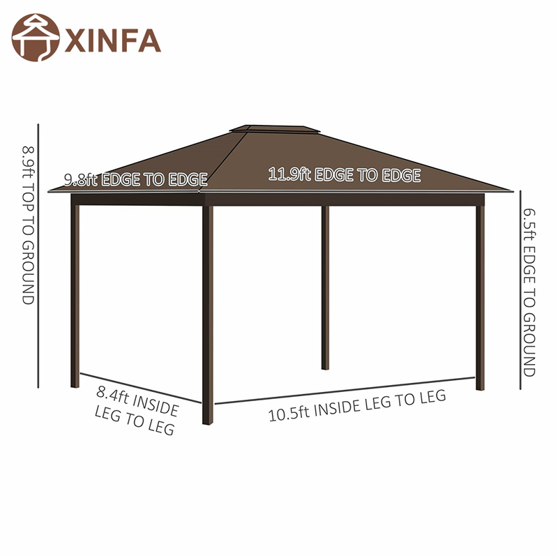 10 \\ 'x 12 \\' Gazebo di copertura del tetto in acciaio zincato