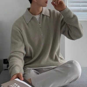 Pullover Jumper Men\'s Autumn and Winter addensato mezzo maglione zip