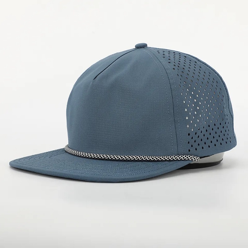 OEM Design personalizzato Logo 5 pannello classiconon strutturato in bianco taglio a 5 pannello per perforazione per perforazione gorra