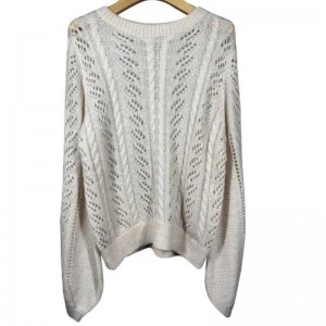 Maglione pullover a maniche lunghe al collo della moda da donna