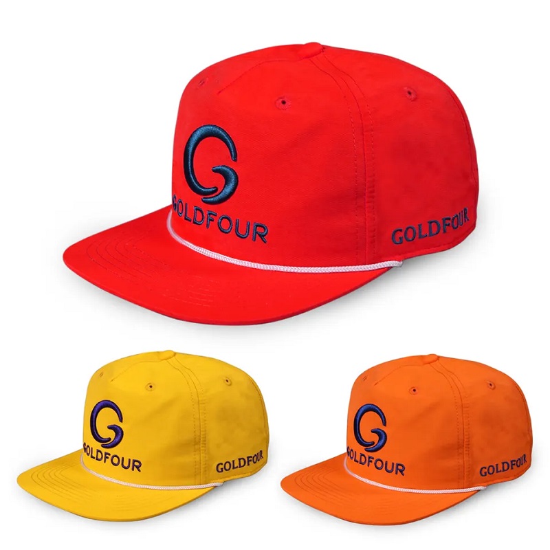 Abbandono all'ingrosso personalizzato a secco rapido 5 pannelli 3D da ricamo 3Dnon strutturato Cappello a snapback con cappello con corda