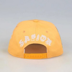 Made in China Six Panel Snapback Baseball Cap per uomini Giallo da ricamo Gorras Snapback personalizzati