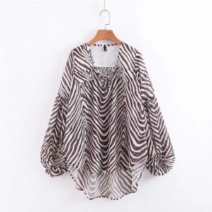 2023 Nuove donne \\\\ Fashion All-Match Slim Slim Striped Stamping Stamped Tie-up a maniche lunghe