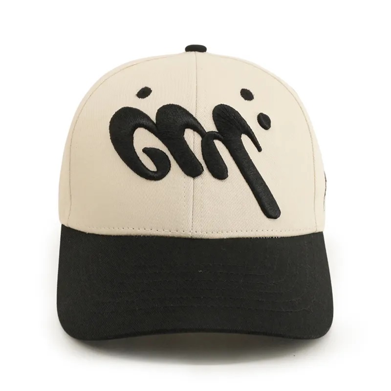 Cappello da baseball unisex personalizzato unisex logo da ricamo 3d logo a 6 pannello brima di baseball brimball
