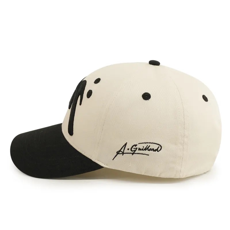 Cappello da baseball unisex personalizzato unisex logo da ricamo 3d logo a 6 pannello brima di baseball brimball