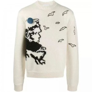 Produzione invernale personalizzata maglioni jacquard in maglia casual per uomo