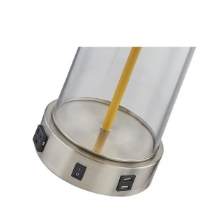 Home2 Hotel Glass Table Lampada con un interruttore a rocker su/off, un comodo sbocco e una porta di ricarica USB presso la camera d\'albergo