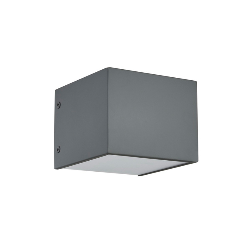 Hospitality Hotel Wall Lamp con finitura grigio piatto dipinto e LED integrato all\'interno della camera tipica dell\'hotel