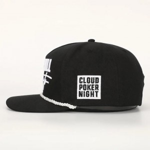 Ricamo personalizzato all\'ingrosso 5 pannello in cotonenero performance sport papà uomo donna golf golras corda berretto da baseball