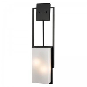 Ospitalità Hotel Wall Sconce con finituranera opaca e ombra acrilica rettangolare all\'hotel corridoio tipico