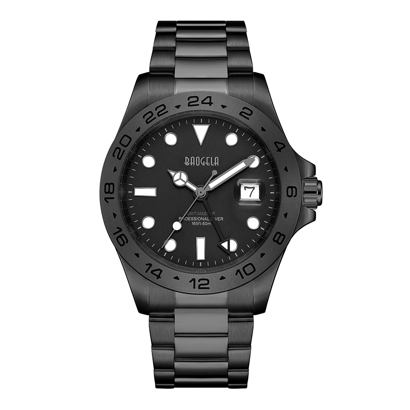 Baogela Men Luxury Watch 304 in acciaio inossidabile Svizzera Svizzera quadrante luminoso 50bar Ashion Business Relogio Masculino Owatch 22806