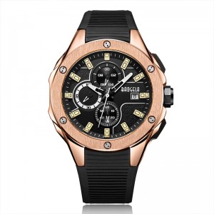 Baogela Luxury Brand Men Silicone Sports Watchs Fashion Army Watch Man Chronograph Quartz Owatch Relogio Masculino Rose 22608