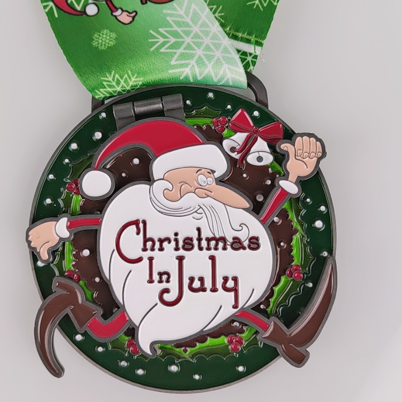 Medaglie di corsa personalizzata medaglie di corsanatalizia santa claus run medaglie funzioni di corsa divertente medaglie di finitore sportivo