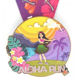 Medaglie di gara personalizzata Classic Aloha Run Medals Maratona stampata in 3D medaglie divertenti medaglie di corsa medaglie