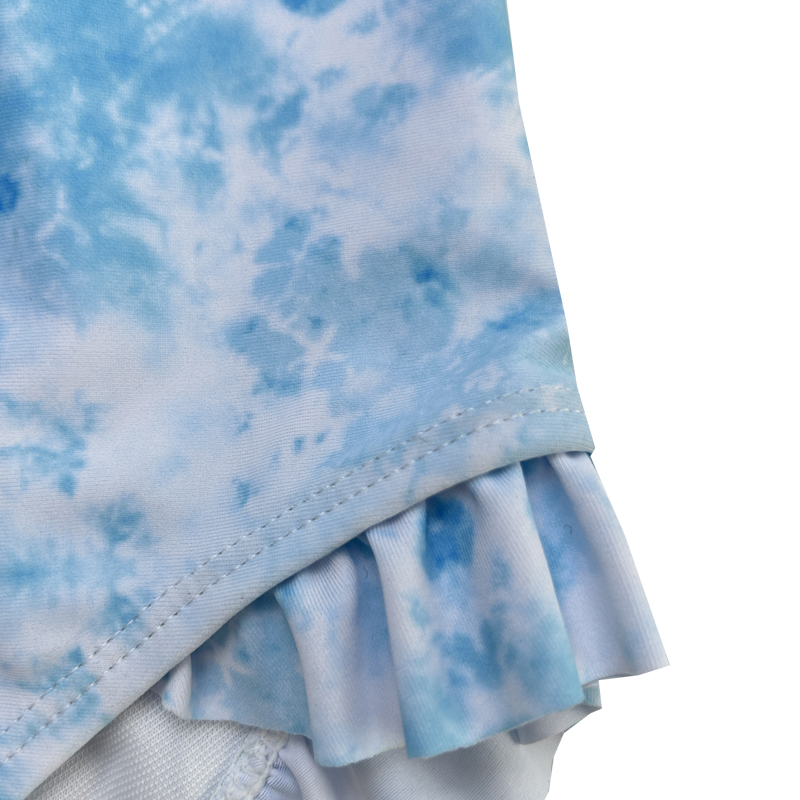 Costumi da bagno per bambini a sfogliamento a gradiente blu
