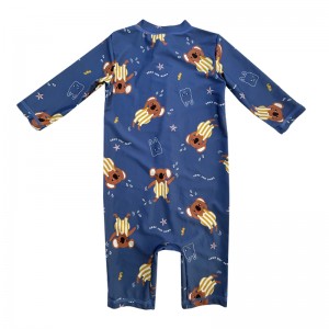 Costumi da bagno per bambini con cerniera stampata con stampa a cartone animato