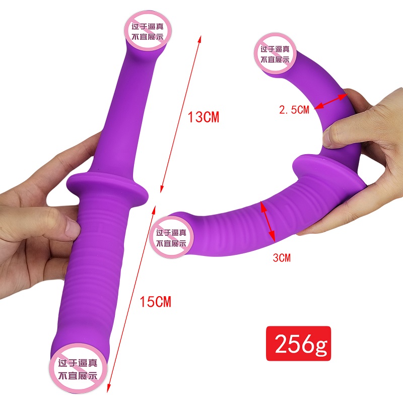 819 Lesbica Dual Head Purple/black Adult Sex Toys Double Dildo Penetration Head Side ha terminato il dildo per coppie donne gay