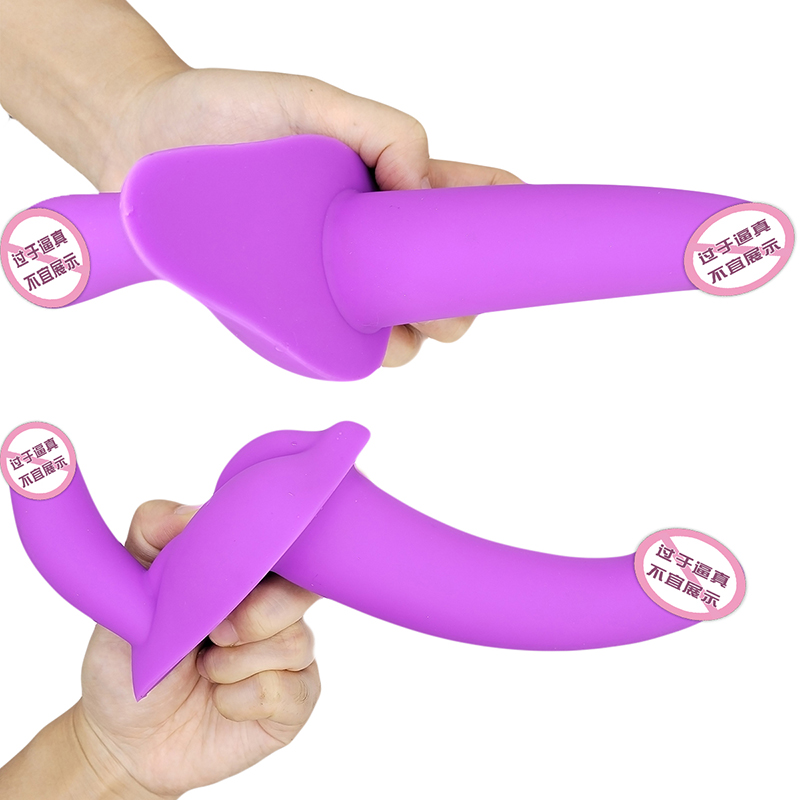 850 Lesbica Dual Head Purple Toys per adulti Tartaruga Drago a doppia testa Termina il dildo per coppie donne gay