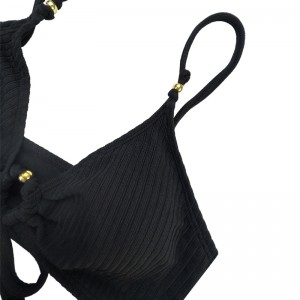 Ring Halterneck Lace-up Sui costumi da bagno