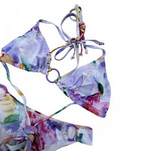 Costumi da bagno ad anello di stampa senza schienale