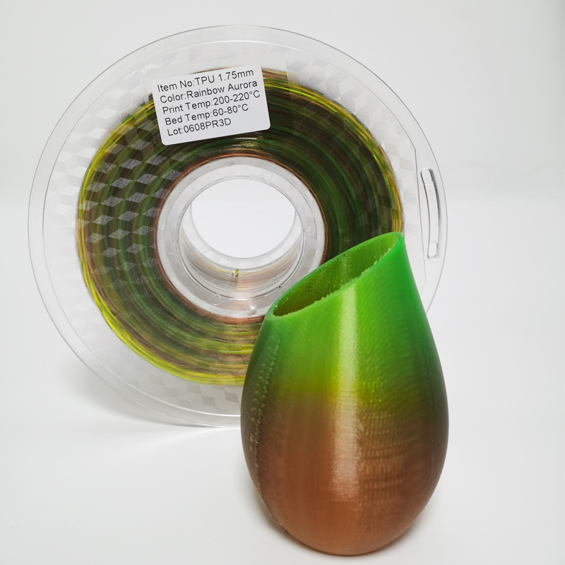 Filamento arcobaleno TPU Filamento 3D morbido flessibile1.75mm FDM