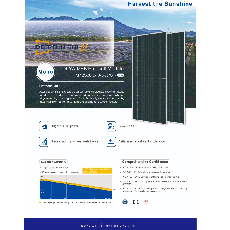565 W M B B B fotovoltaico Pannello di energia solare Sistema online