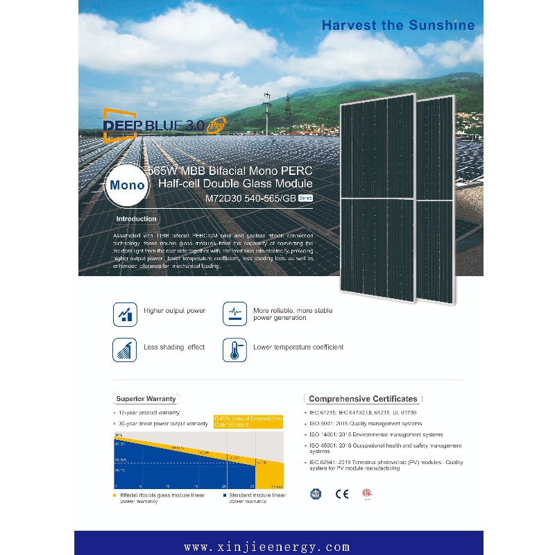 565 W M B B B Fotovoltaic Solar Pannello Sistema Vendita online a doppio lato