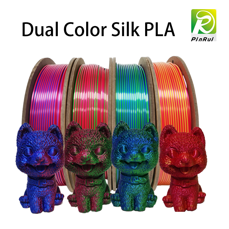 filamento di seta in seta PLA Filamento a doppio colore, filamento 3D da 1,75 mm, filamento di stampante 3D