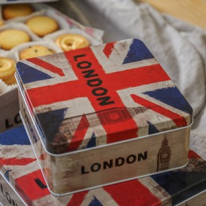 Baschette per biscotti Cancelle Cancelle Caramelle Scatole quadrate di latta quadrate