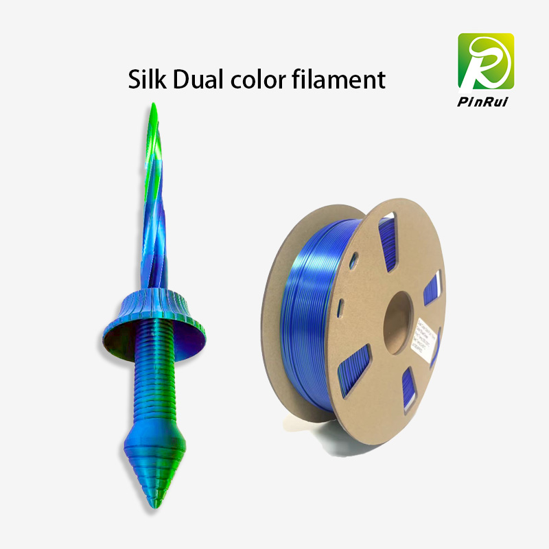 Due colori in filamento di seta a doppio colore filamento per la stampante 3D Filamento caldo Pinrui