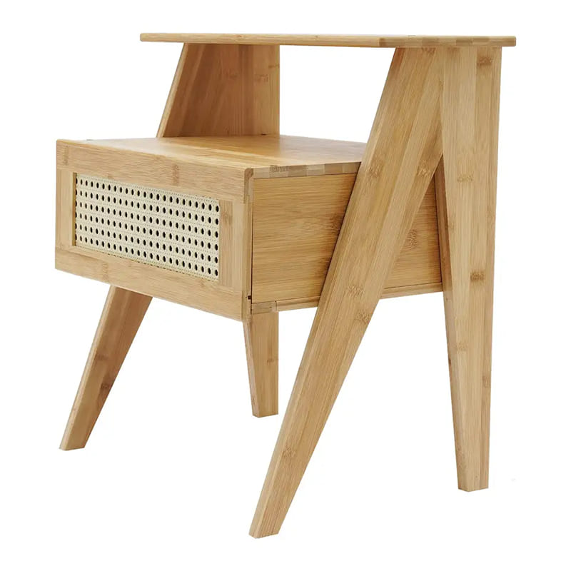 2 livelli tavolo da fine di bambù con comodini per i piccoli spazi di conservazione del supporto pernotte per camera da letto per camera da letto